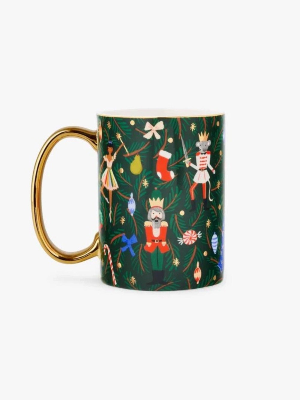 Rifle Paper Co Evergreen Holiday Christmas Nutcracker Porcelain Mug